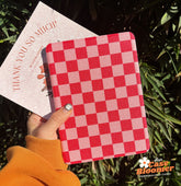 Custom Name Pink Checkerboard Summer Groovy iPad case, Free Personalization